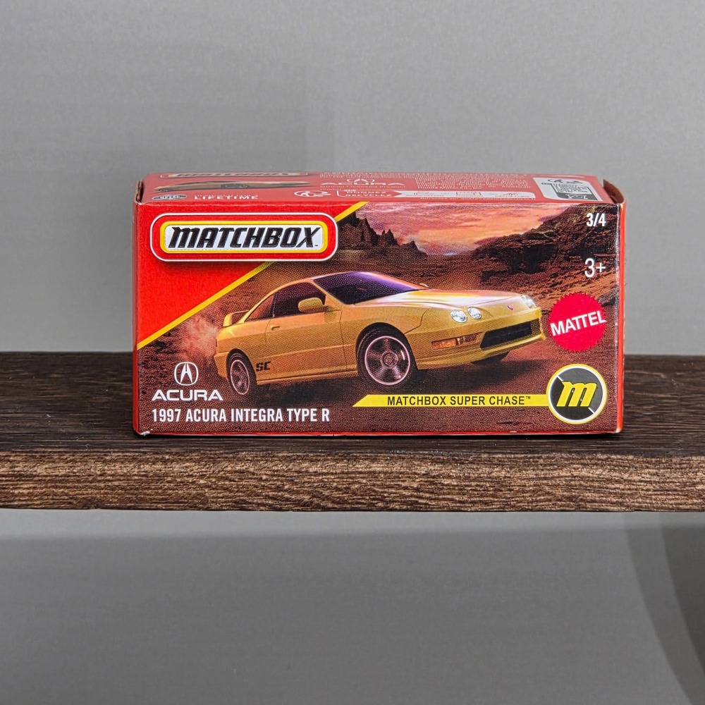 Matchbox 1997 Acura Integra Type R Super Chase Yellow JDM Diecast Toy Car